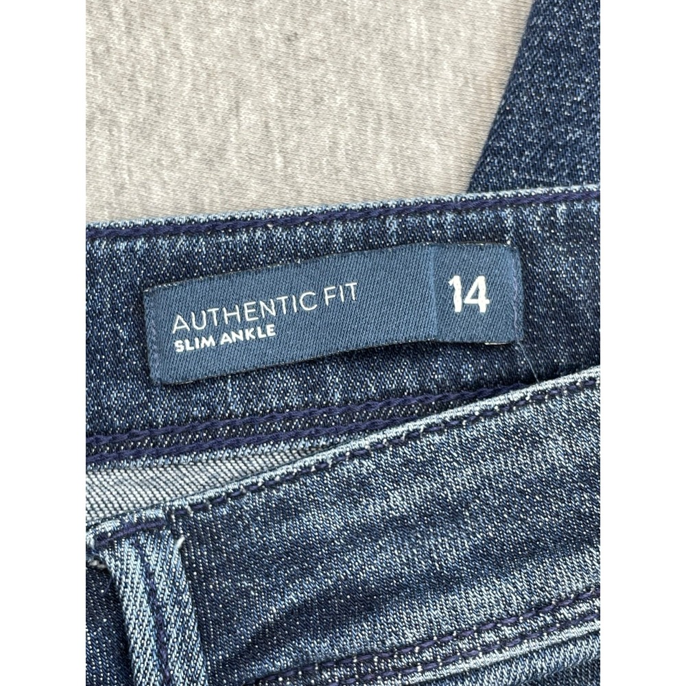 J Jill Denim Jeans Womens 14 Blue Cotton Blend Stretch Mid-Rise Slim Ankle - Picture 4 of 8